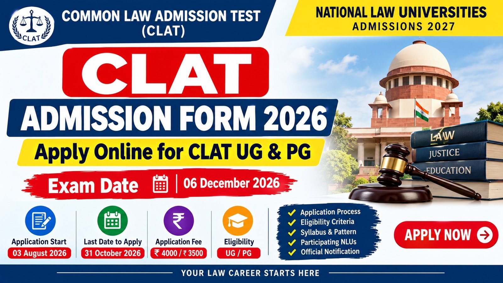 CLAT Admission Form 2026