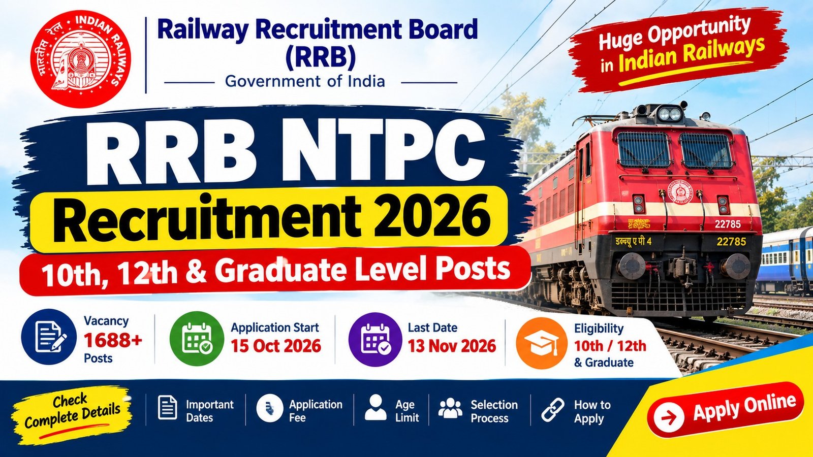 RRB NTPC 10+2 UG Recruitment 2026