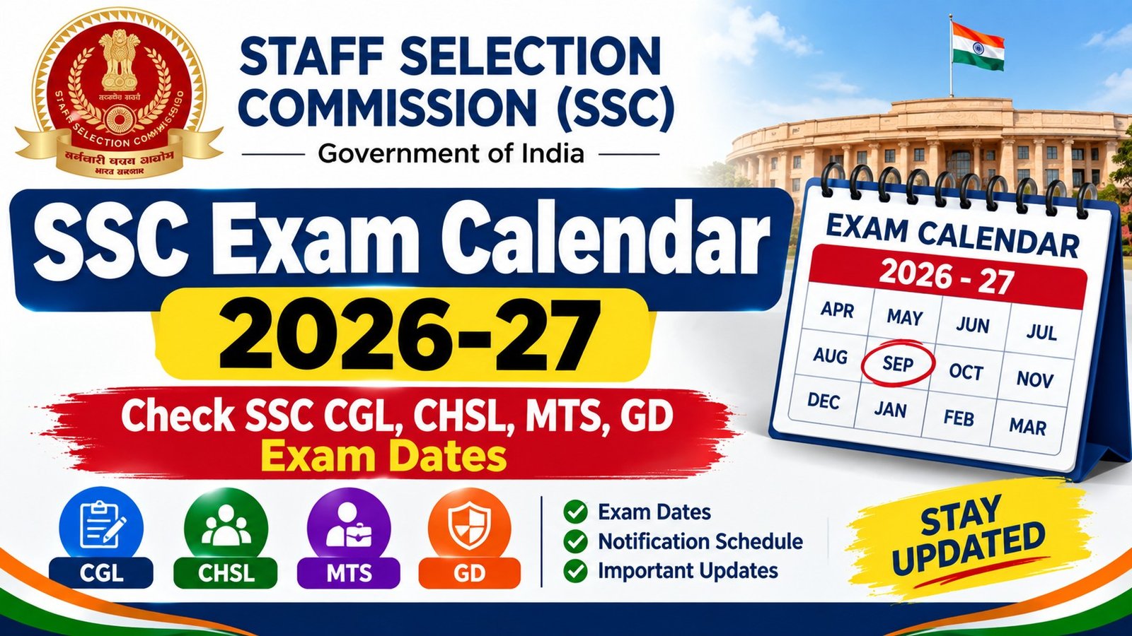 SSC Exam Calendar 2026-27