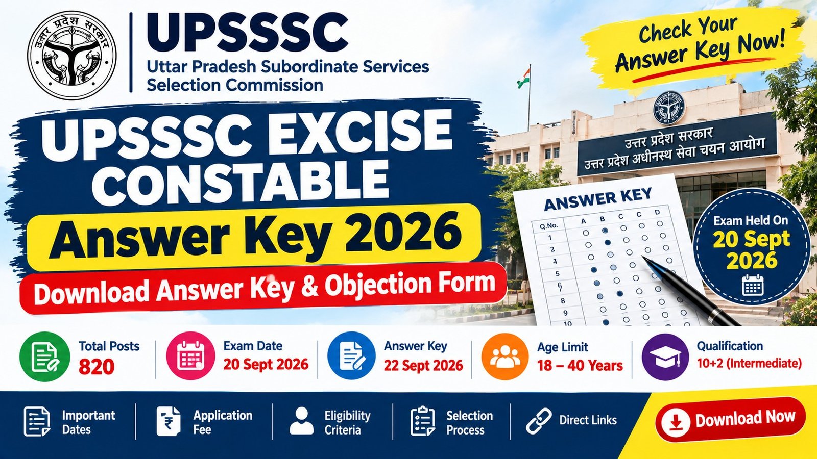 UPSSSC Excise Constable Answer Key 2026