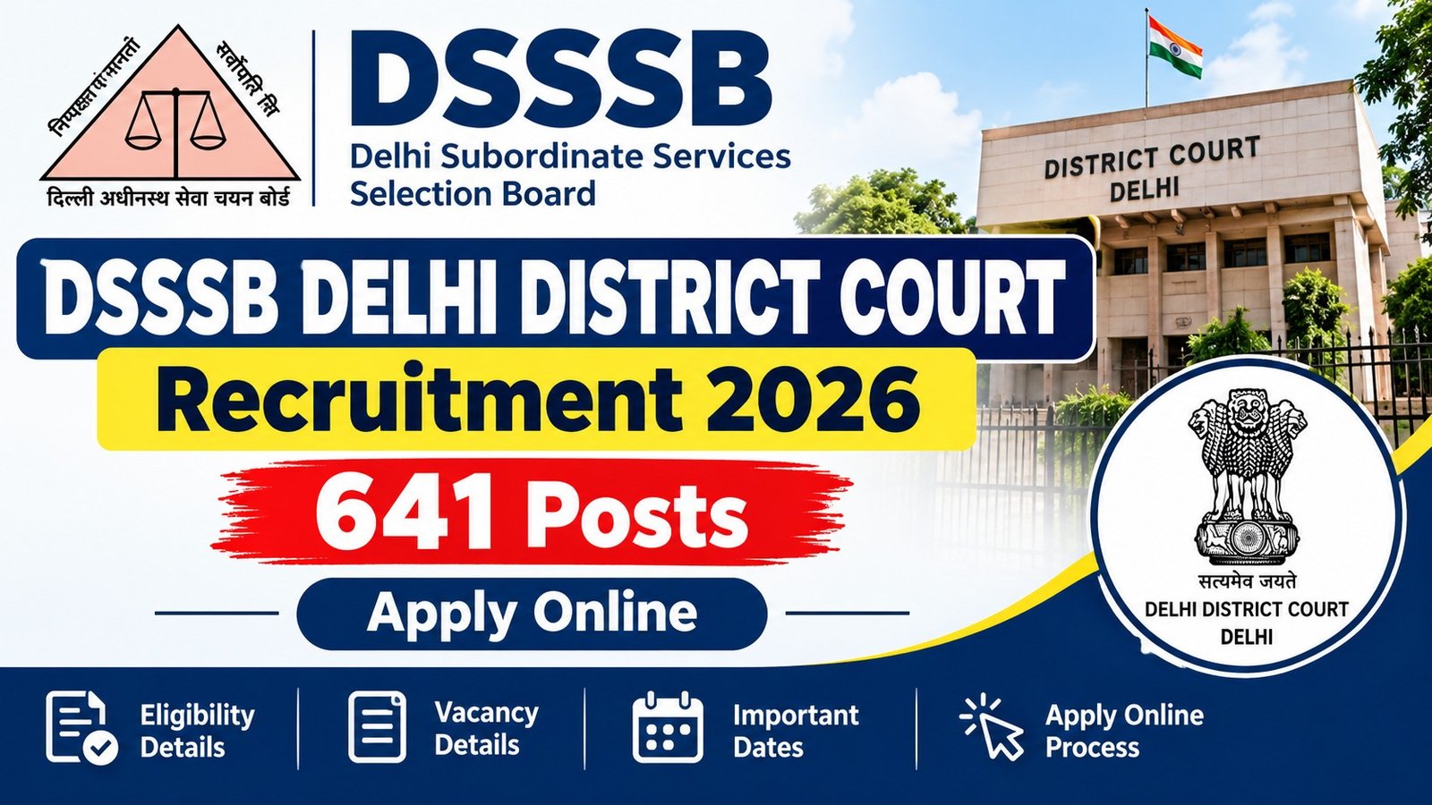 DSSSB Delhi District Court Various Post Recruitment 2026