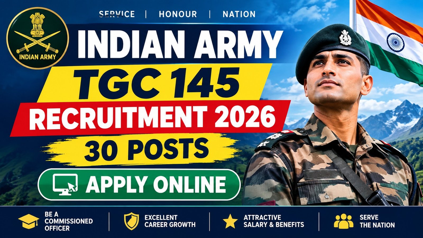 Indian Army TGC 145 Recruitment 2026 – 30 Posts, Apply Online